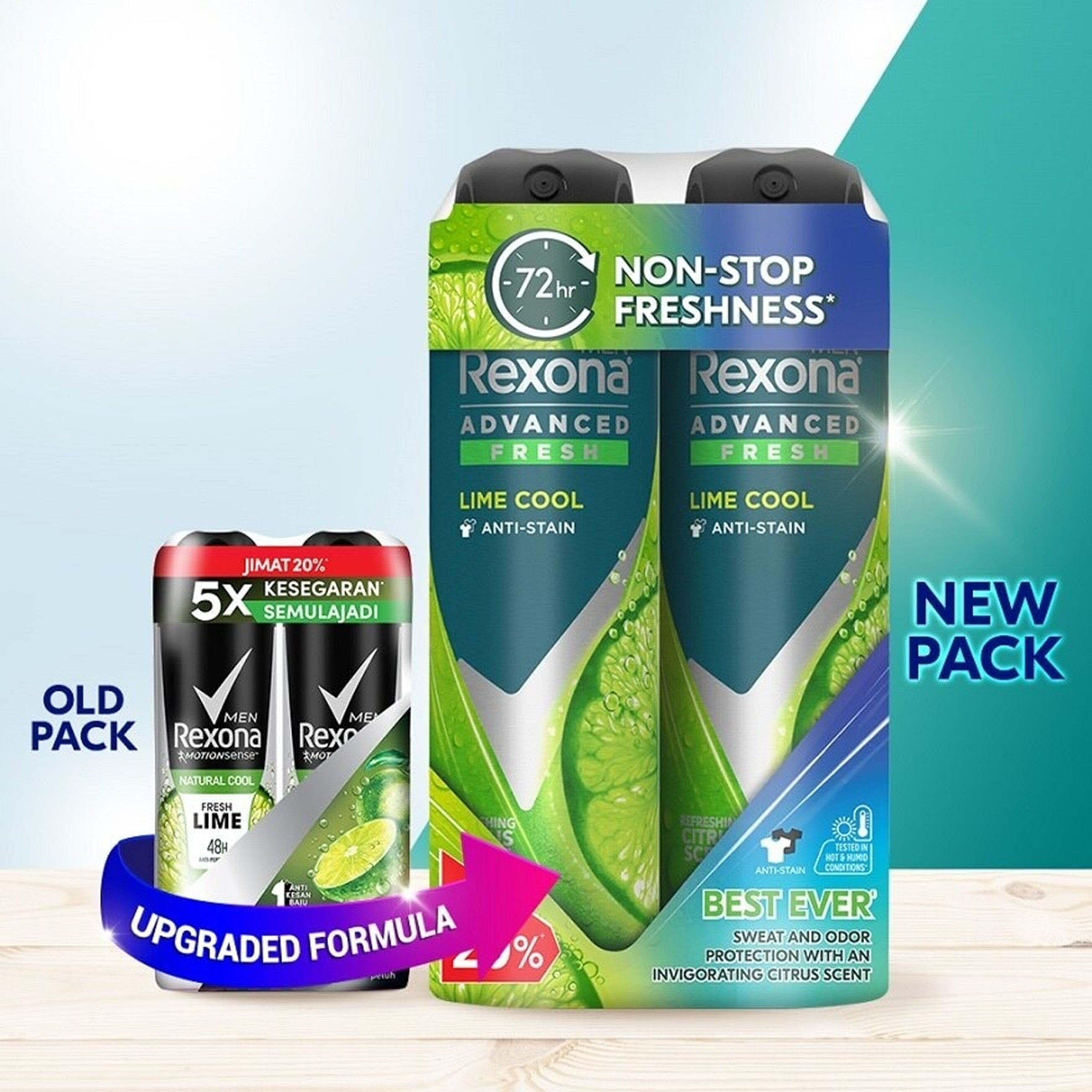Rexona Men Antiperspirant Spray (Advanced Fresh Lime Cool) 135mLx2's [Twinpack]