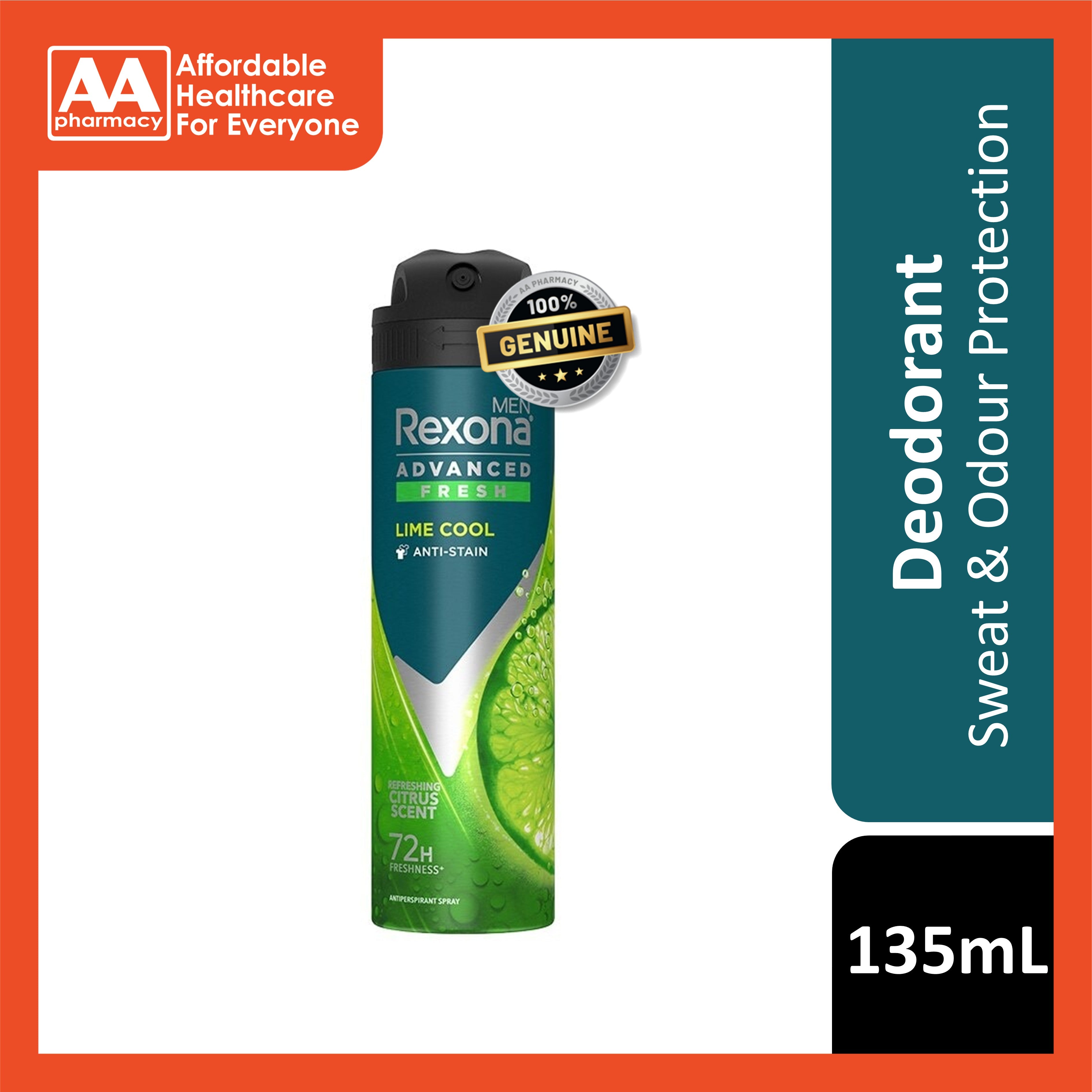 Rexona Men Antiperspirant Spray (Advanced Fresh Lime Cool) 135mL
