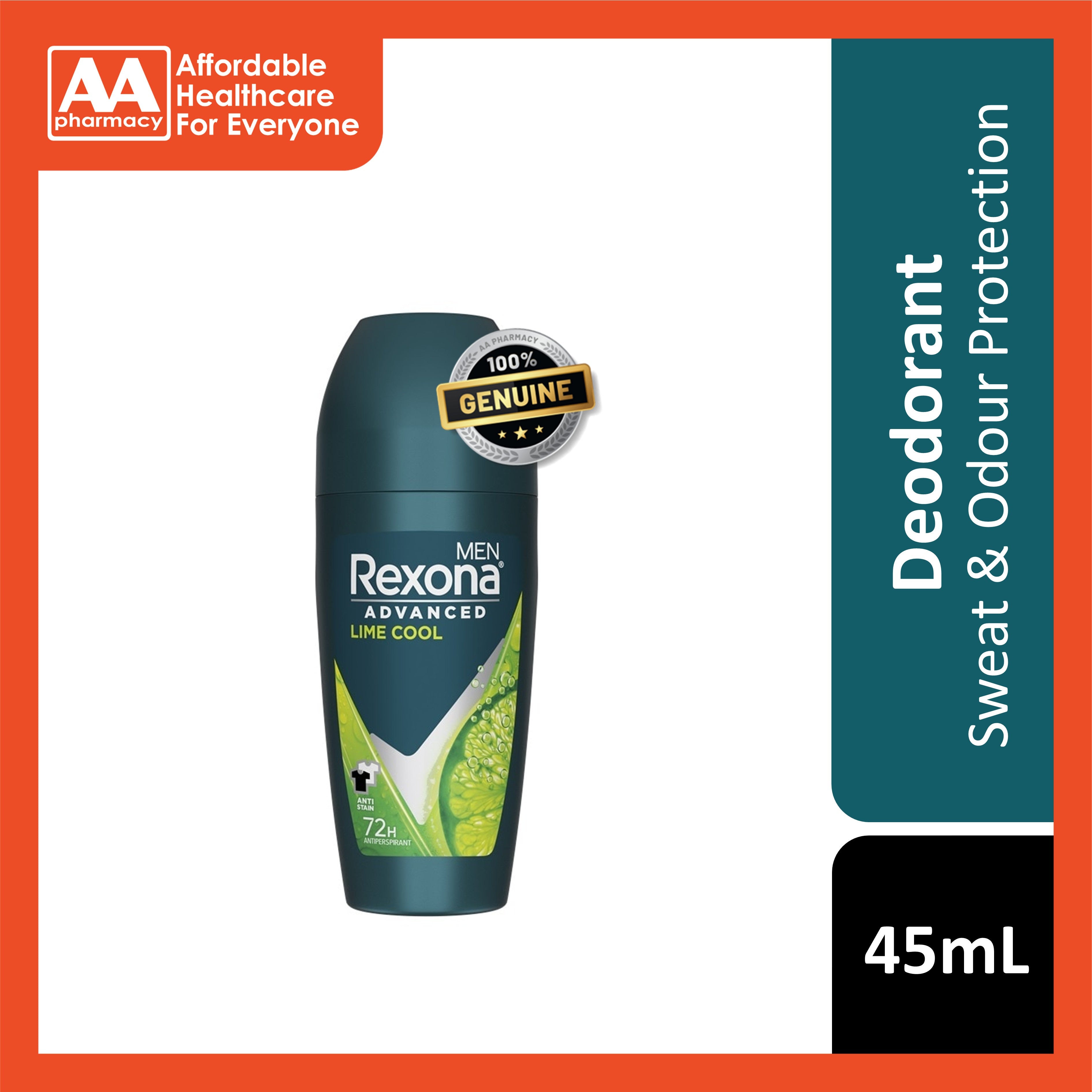 Rexona Men Antiperspirant Roll On (Advanced Fresh Lime Cool) 45mL