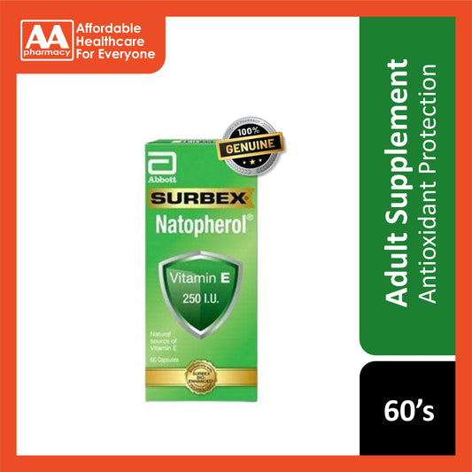 [CLEARANCE] [EXP 09/2025] Surbex Natopherol Vitamin E 250 IU Capsule 60's