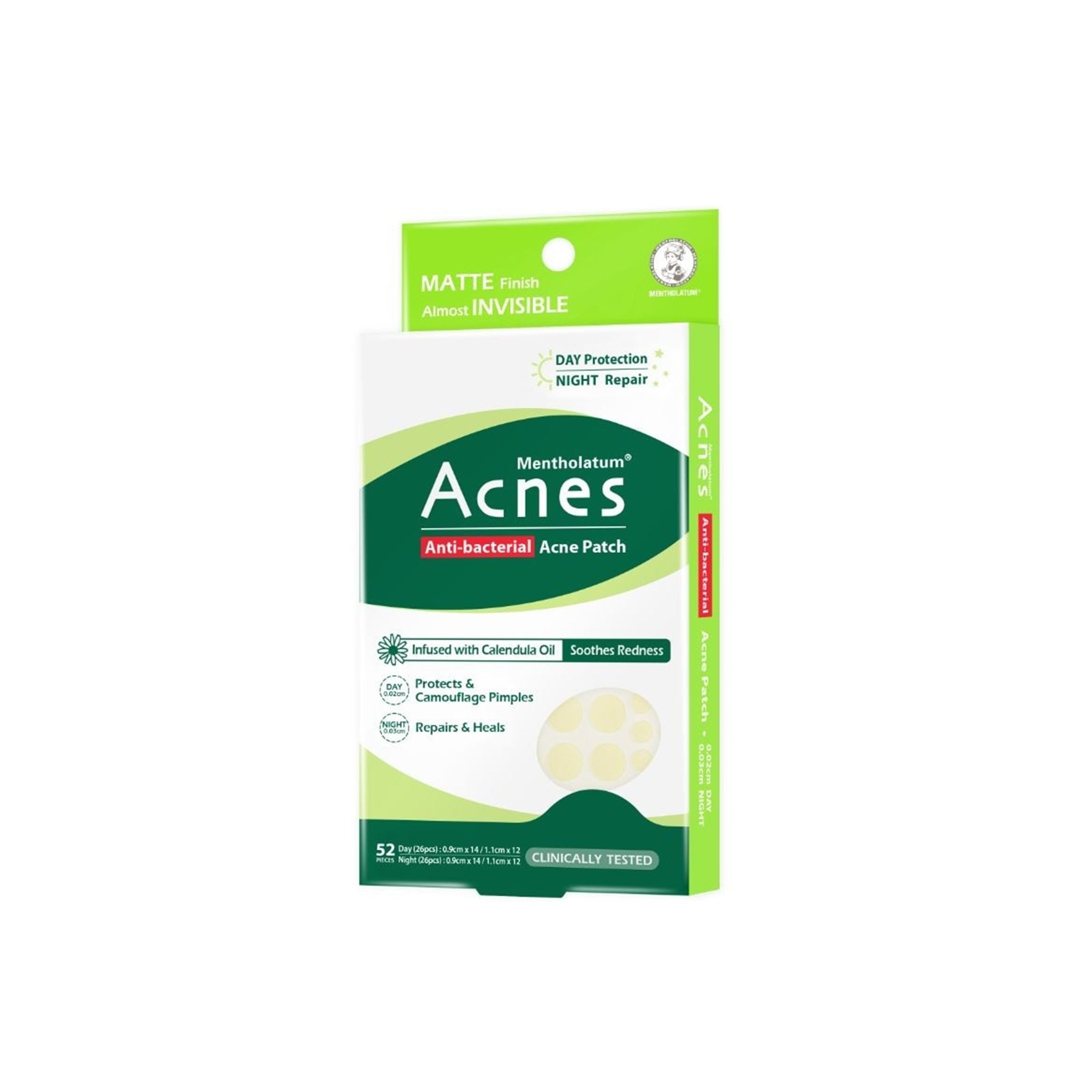 Mentholatum Acnes Anti-Bacterial Acne Patch (Day Protection, Night Repair) 52's