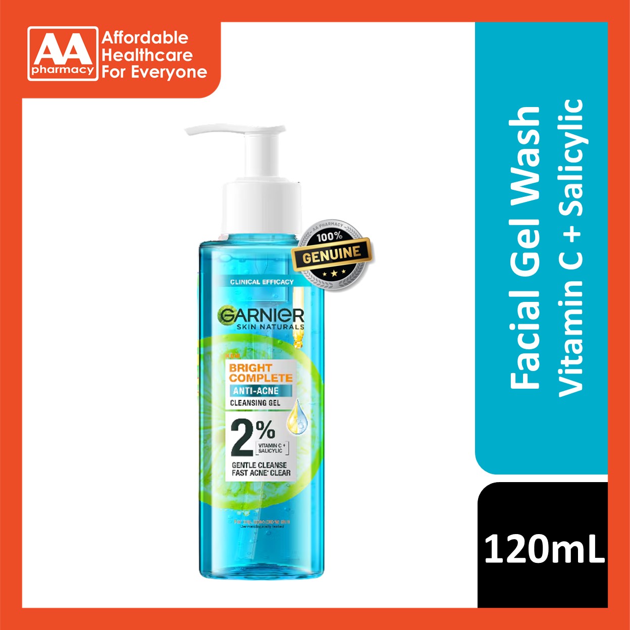 Garnier Bright Complete Anti-Acne Gel Wash 120mL