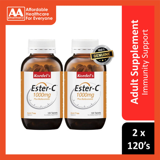 Kordel's Ester-C 1000mg Plus Bioflavonoids (Acid Free Vitamin C) Tablet 2x120's