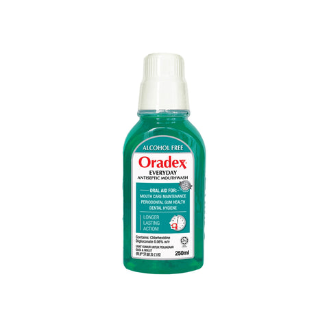 Oradex Everyday Antiseptic Mouthwash (Alcohol Free) 250mL