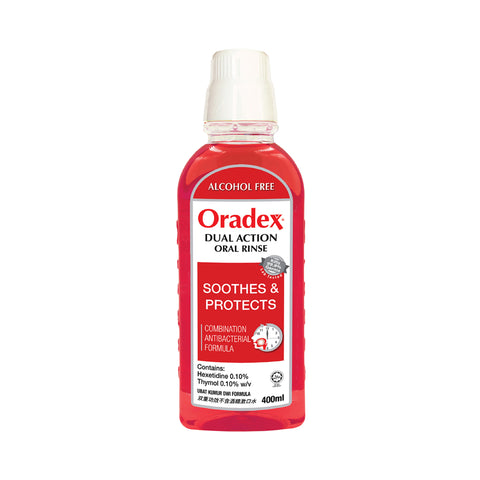 Oradex Dual Action Oral Rinse (Alcohol Free) 400mL