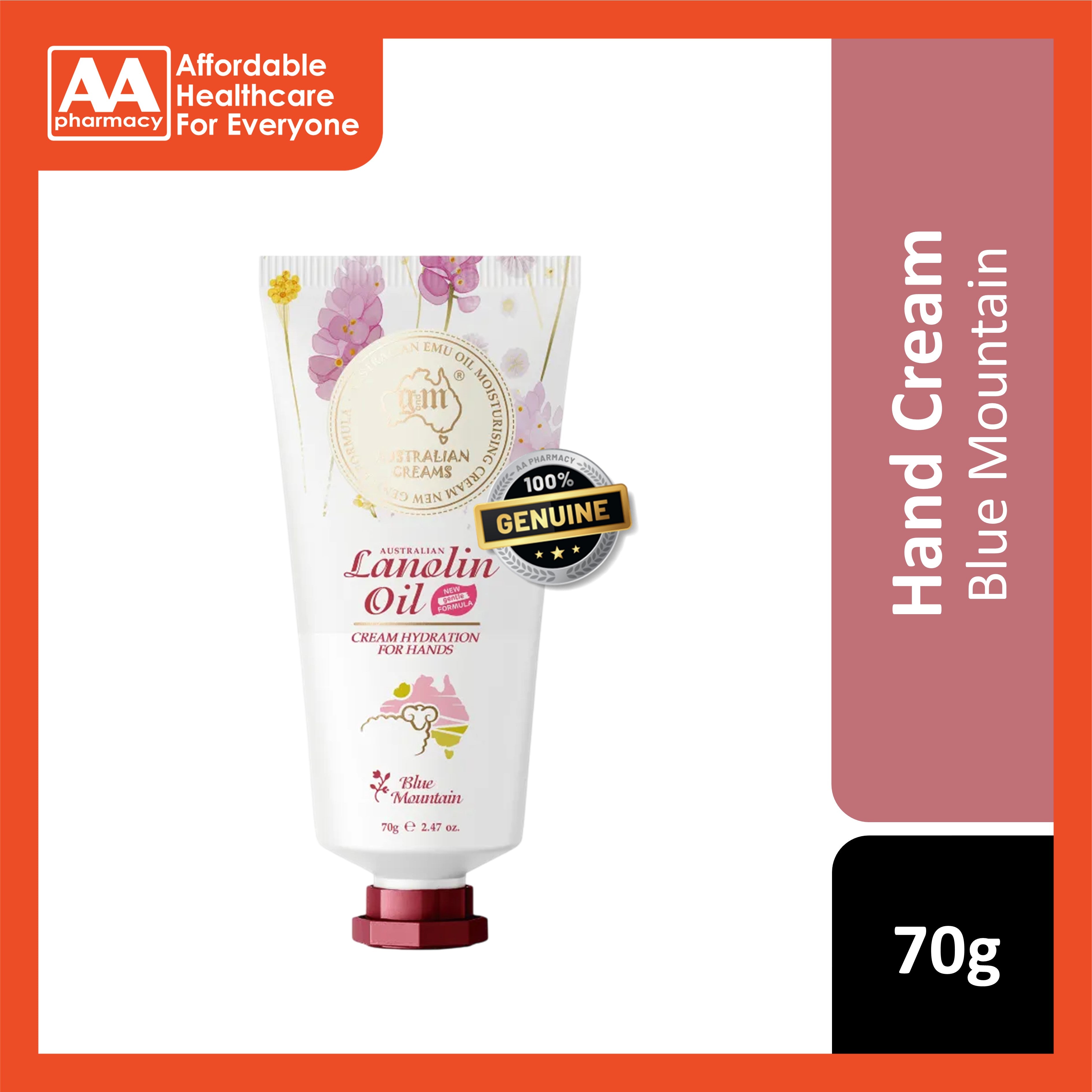 G&M Australian Lanolin Emu Oil Hand Cream 70g (Blue Mountains)