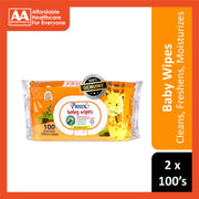 Pureen Baby Wipes (Fragrance-Free) 2x100's [Value Pack]