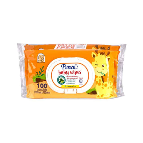 Pureen Baby Wipes (Fragrance-Free) 2x100's [Value Pack]