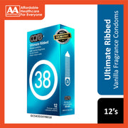 Care 38 Ultimate Ribbed Vanilla Fragrance Premium Quality Lubricated Condoms 12's
