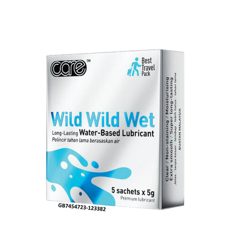 Care Wild Wild Wet Long-Lasting Water Based Premium Lubricant 5's