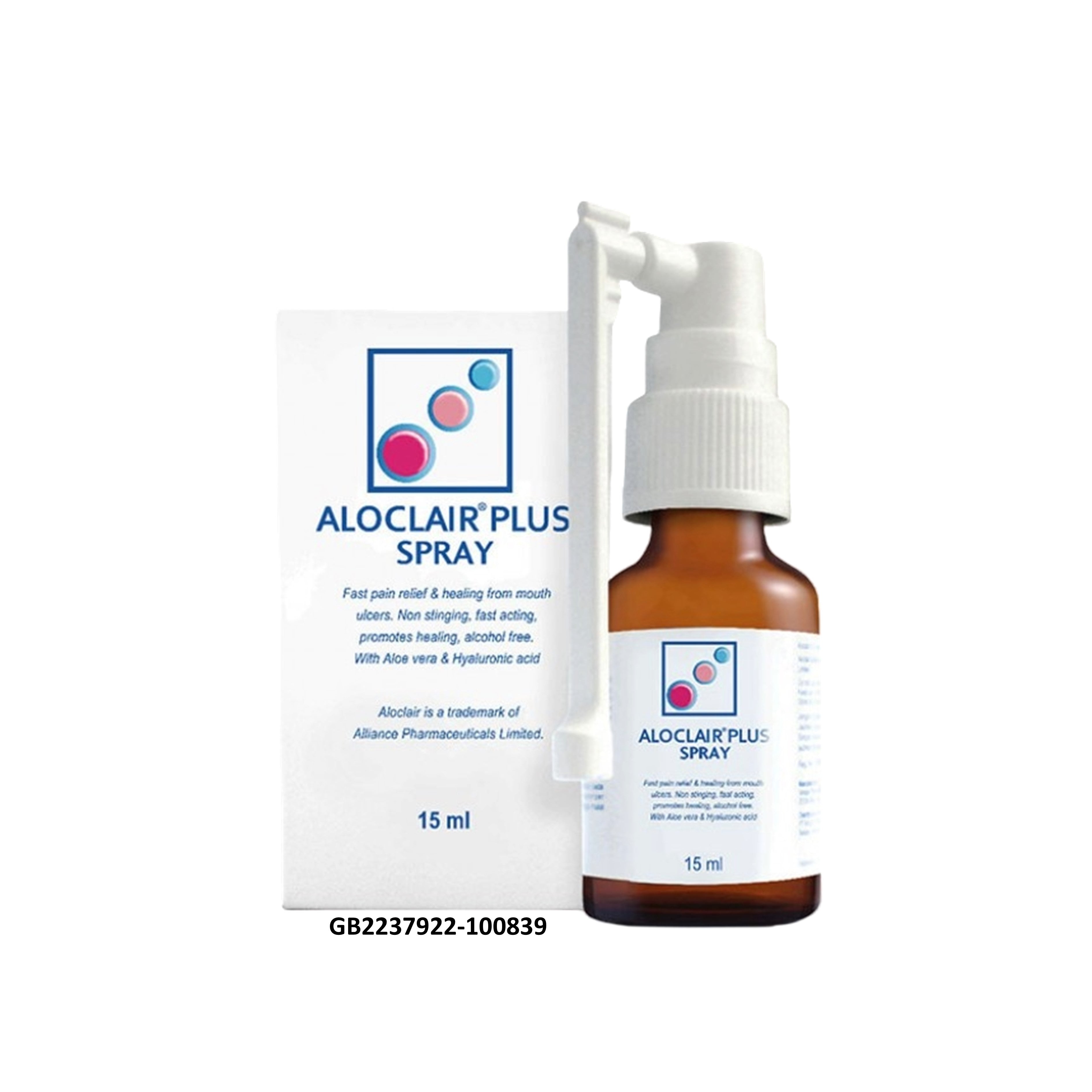 Aloclair Plus Oral Spray 15mL (Fast Pain Relief from Mouth Ulcers)