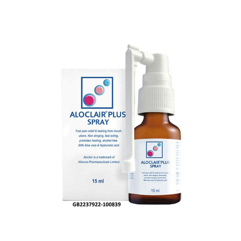 Aloclair Plus Oral Spray 15mL (Fast Pain Relief from Mouth Ulcers)
