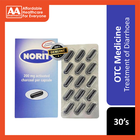 Norit Activated Charcoal 200mg Capsule 30's