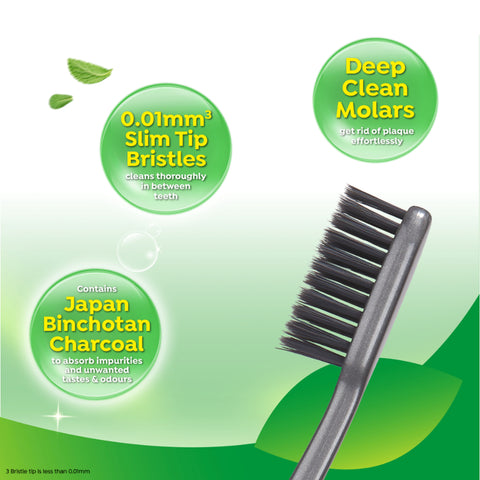 Darlie Toothbrush Charcoal Clean Regular Head 3's (Super Saver Pack)