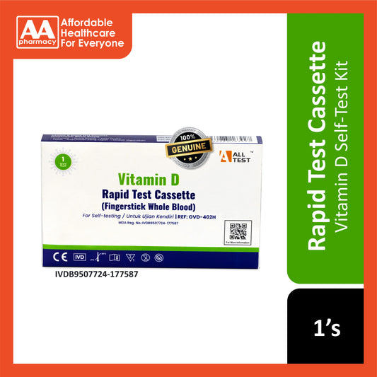 ALLTEST Vitamin D Rapid Test Cassette (Fingerstick Whole Blood) 1's - Self-Testing for Vitamin D Deficiency