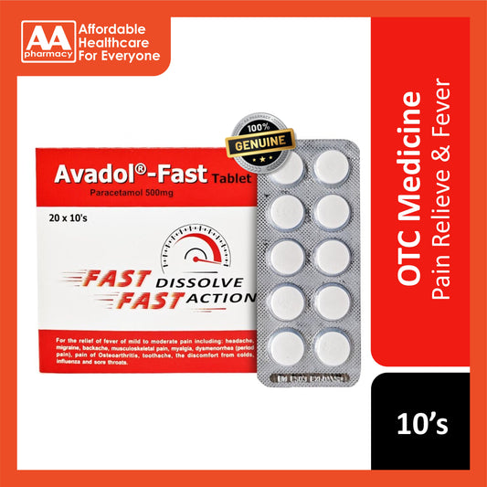 [CLEARANCE] [EXP 09/2025] Avadol-Fast (Paracetamol) 500mg Tablet 10's