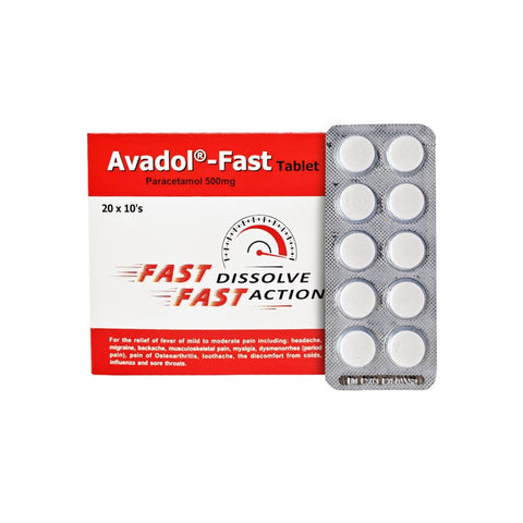 [CLEARANCE] [EXP 09/2025] Avadol-Fast (Paracetamol) 500mg Tablet 10's
