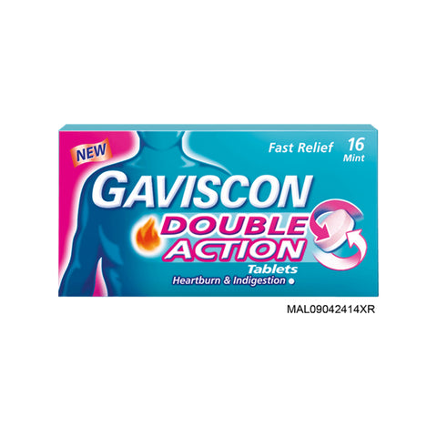[CLEARANCE] [EXP 01/02/2026] Gaviscon Double Action (Mint) Chewable Tablet 16's