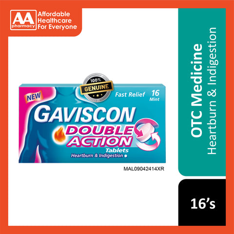 [CLEARANCE] [EXP 01/02/2026] Gaviscon Double Action (Mint) Chewable Tablet 16's
