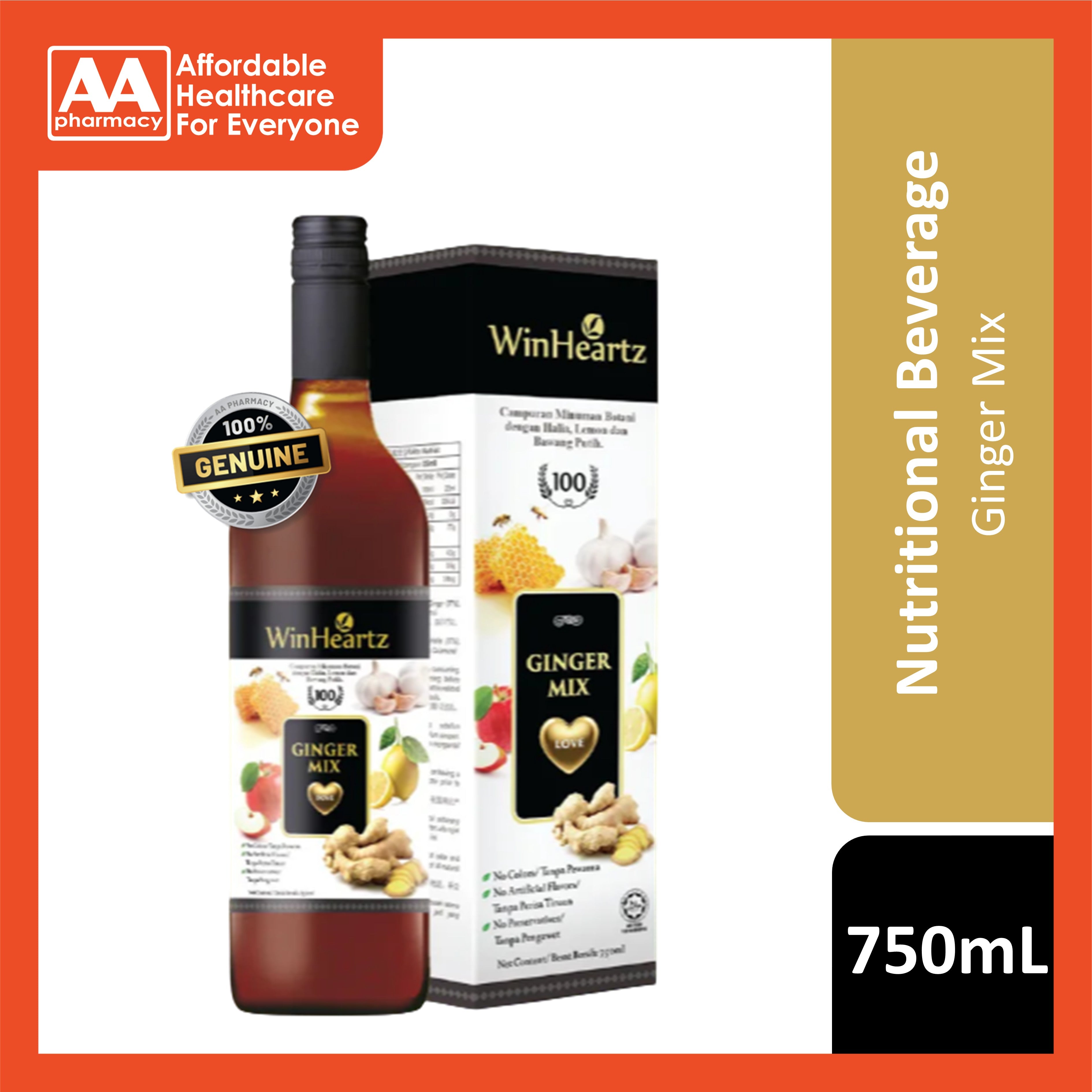 WinHeartz Ginger Mix (Botanical Beverage Mix with Ginger, Lemon and Ga ...