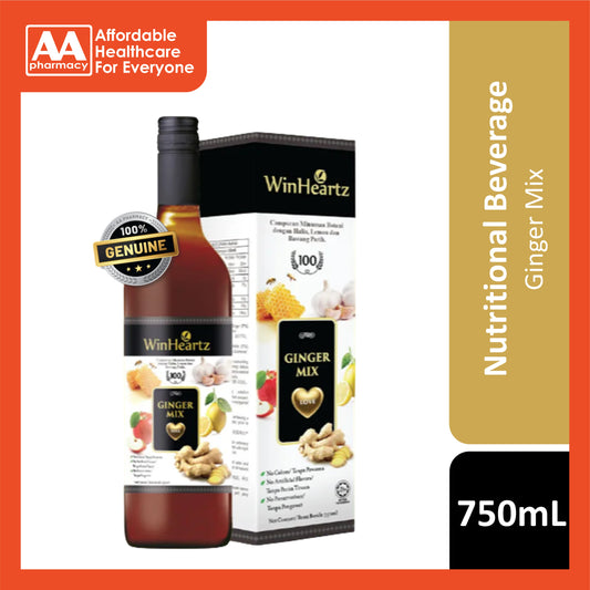 WinHeartz Ginger Mix (Botanical Beverage Mix with Ginger, Lemon and Garlic) 750mL
