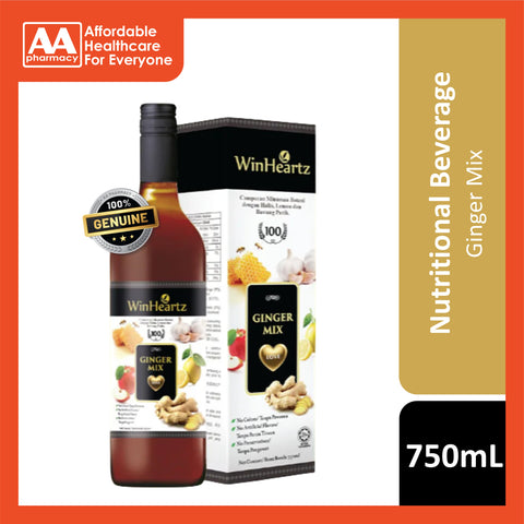 WinHeartz Ginger Mix (Botanical Beverage Mix with Ginger, Lemon and Garlic) 750mL