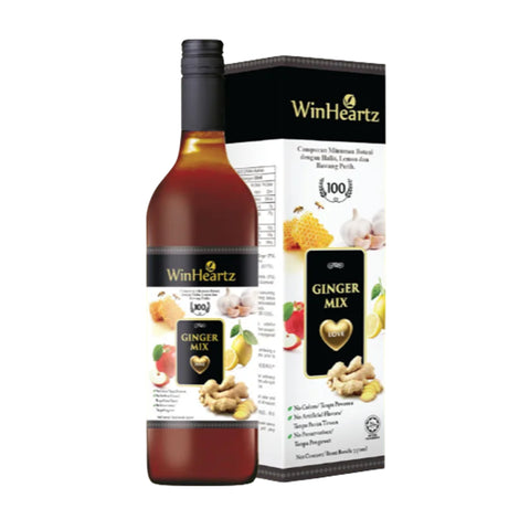WinHeartz Ginger Mix (Botanical Beverage Mix with Ginger, Lemon and Garlic) 750mL