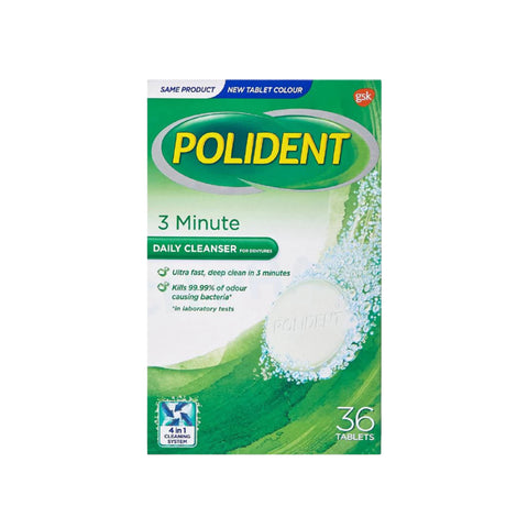 Polident 3 Minute Daily Cleanser for Dentures 36's