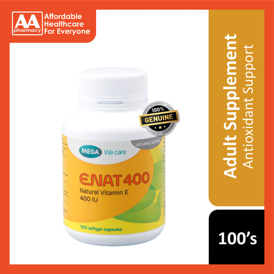 Mega We Care ENAT (Natural Vitamin E) 400 Softgel Capsule 100's