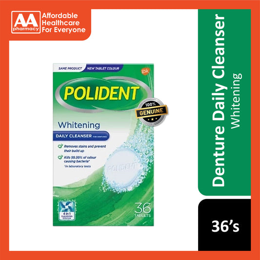 Polident Whitening Daily Cleanser for Dentures 36's