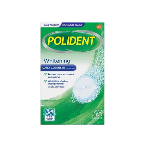 Polident Whitening Daily Cleanser for Dentures 36's