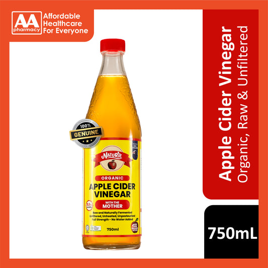 Naturie Organic Apple Cider Vinegar with the Mother 750mL - Full Strength