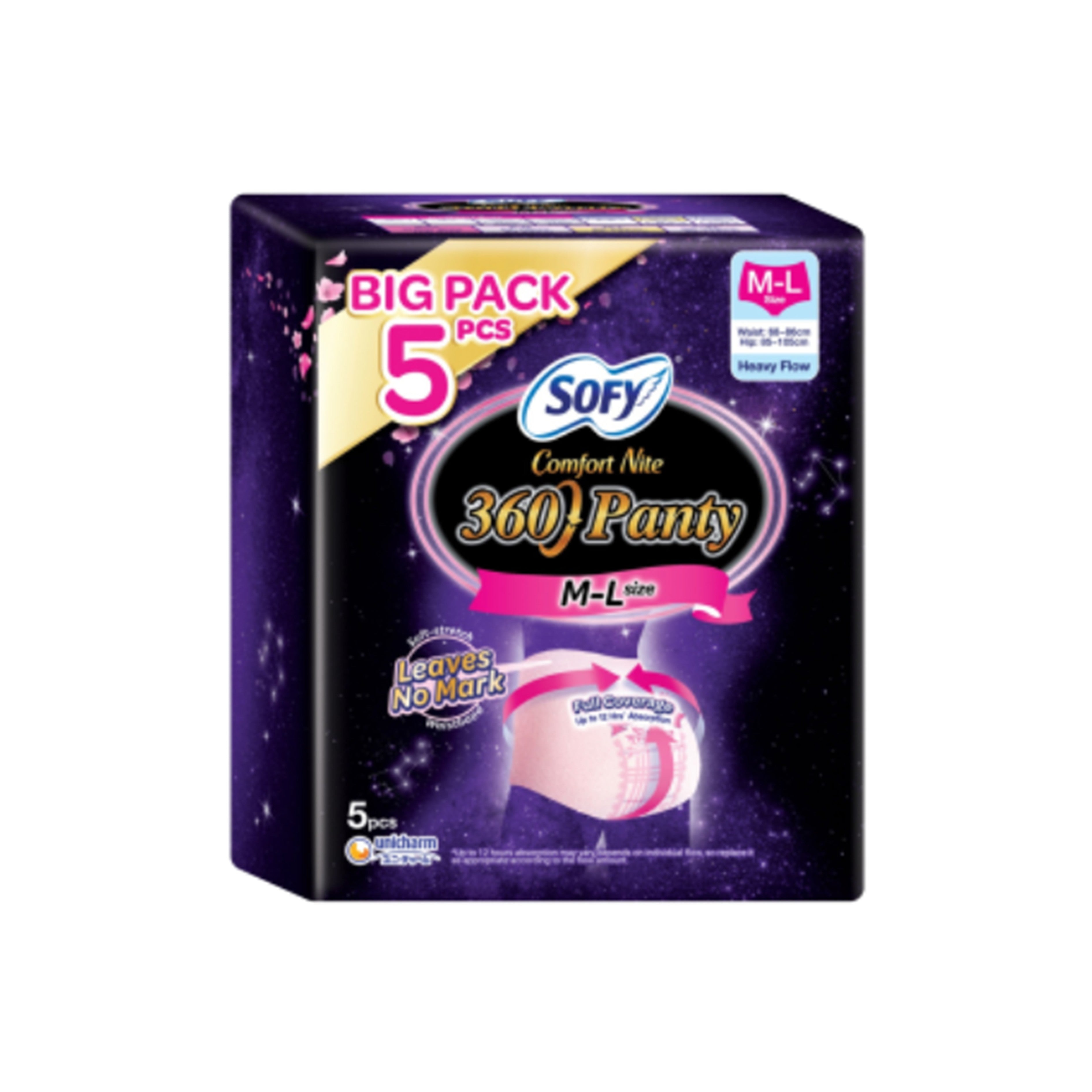 Sofy Comfort Nite 360 Panty Size M-L (Hip 85-105cm) 5's [Big Pack]