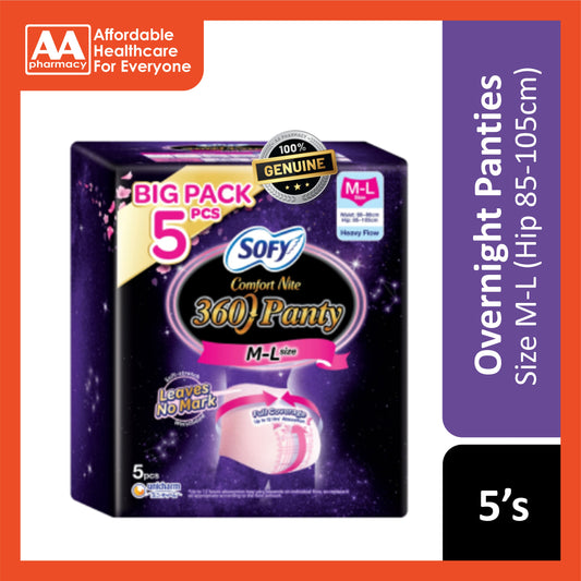 Sofy Comfort Nite 360 Panty Size M-L (Hip 85-105cm) 5's [Big Pack]