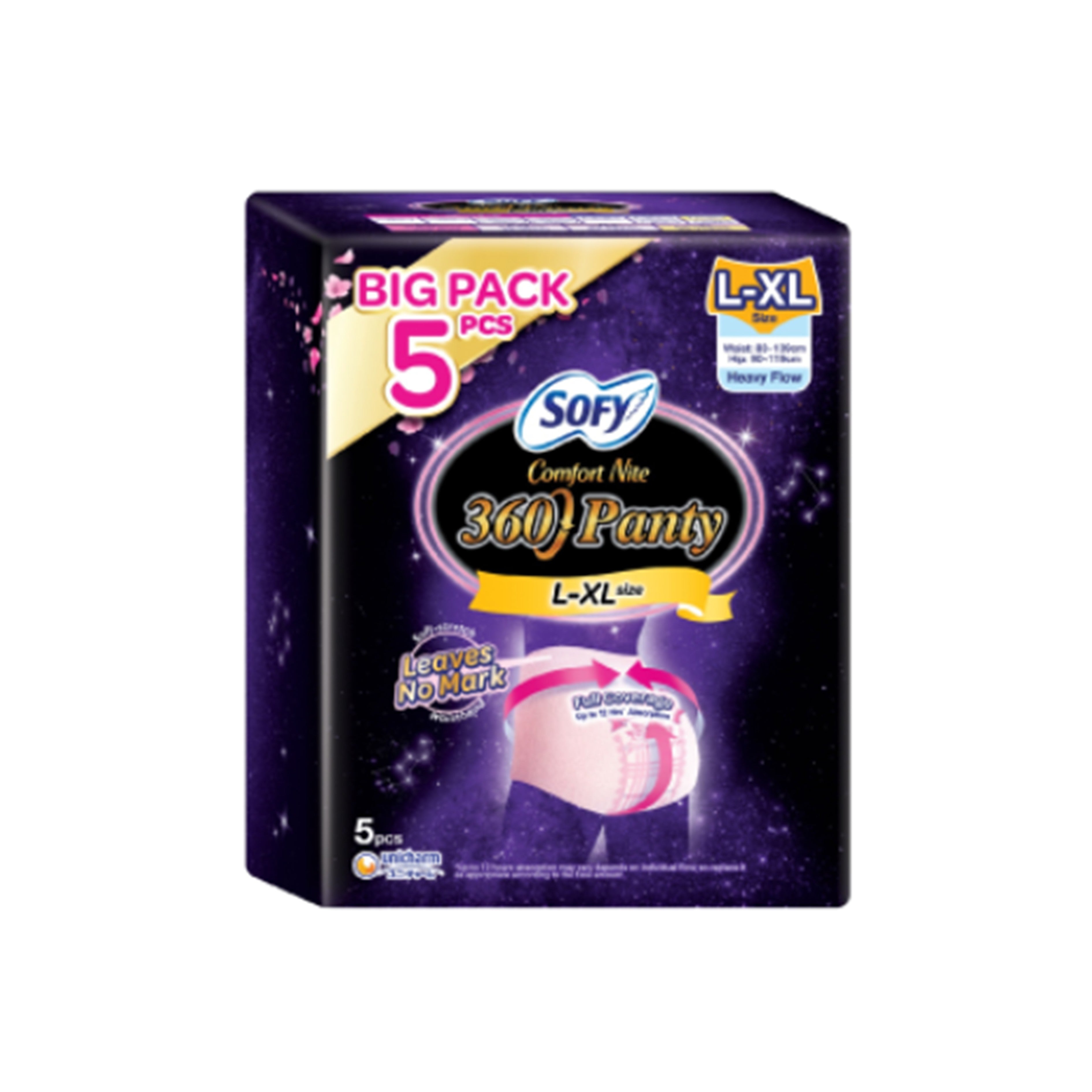 Sofy Comfort Nite 360 Panty Size L-XL (Hip 90-119cm) 5's [Big Pack]