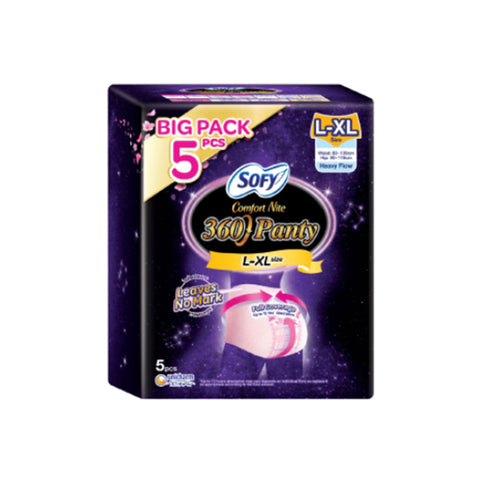 Sofy Comfort Nite 360 Panty Size L-XL (Hip 90-119cm) 5's [Big Pack]