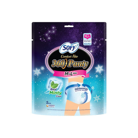 Sofy Comfort Nite 360 Panty (Real Minty Cool) Size M-L (Hip 85-105cm) 2's