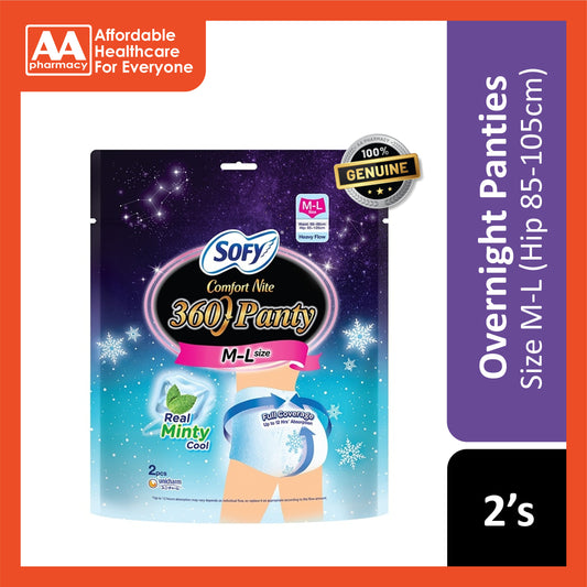 Sofy Comfort Nite 360 Panty (Real Minty Cool) Size M-L (Hip 85-105cm) 2's