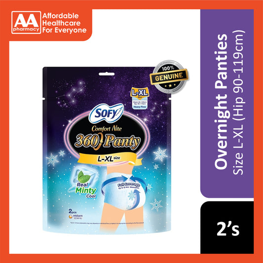 Sofy Comfort Nite 360 Panty (Real Minty Cool) Size L-XL (Hip 90-119cm) 2's