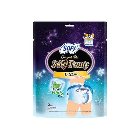 Sofy Comfort Nite 360 Panty (Real Minty Cool) Size L-XL (Hip 90-119cm) 2's