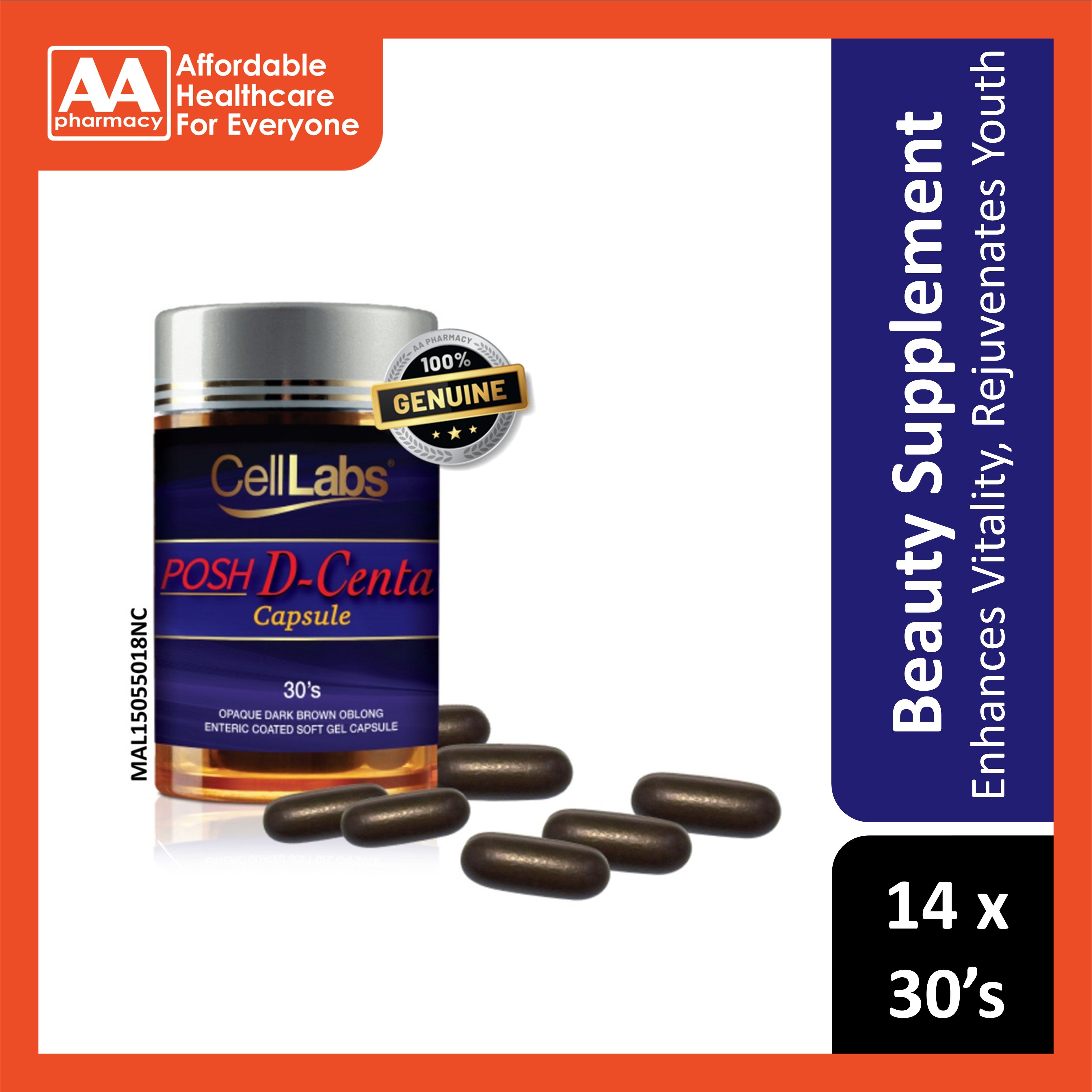CellLabs Posh D-Centa Capsule 14x30's