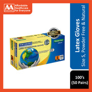 Top Glove Latex Examination Gloves (Powder Free) Size S 100's (50 Pairs)