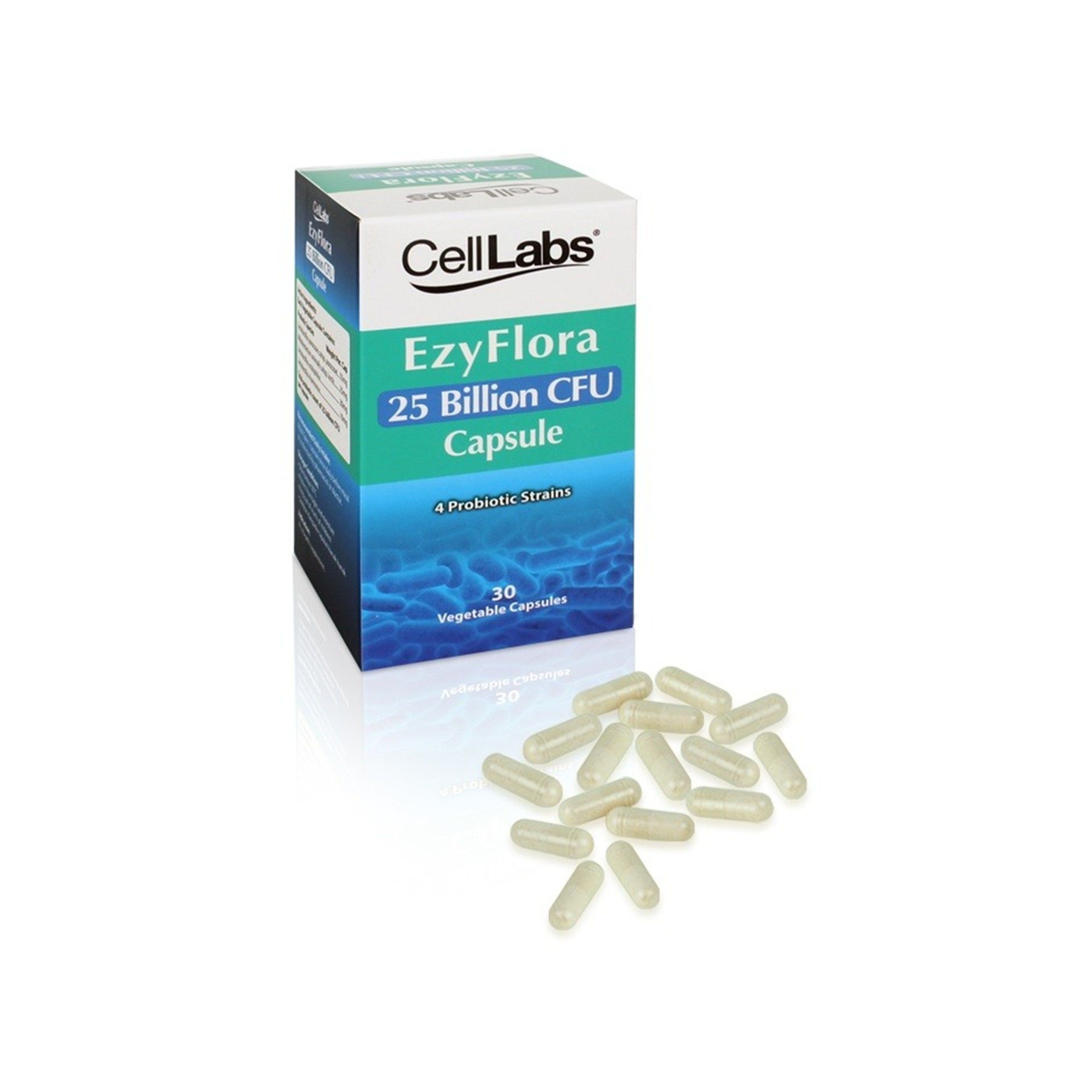 CellLabs EzyFlora 25 Billion CFU (4 Probiotic Strains) Vegecapsule 30's