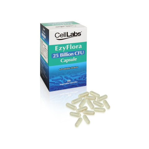 CellLabs EzyFlora 25 Billion CFU (4 Probiotic Strains) Vegecapsule 30's
