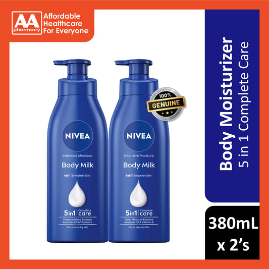 Nivea Intensive Moisture Body Milk (5 in 1 Complete Care) 380mLx2's [Twinpack]