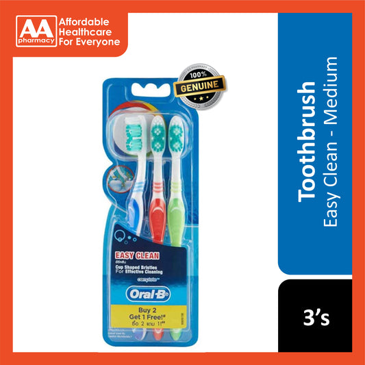 Oral-B Toothbrush (Easy Clean, Medium) 2+1's