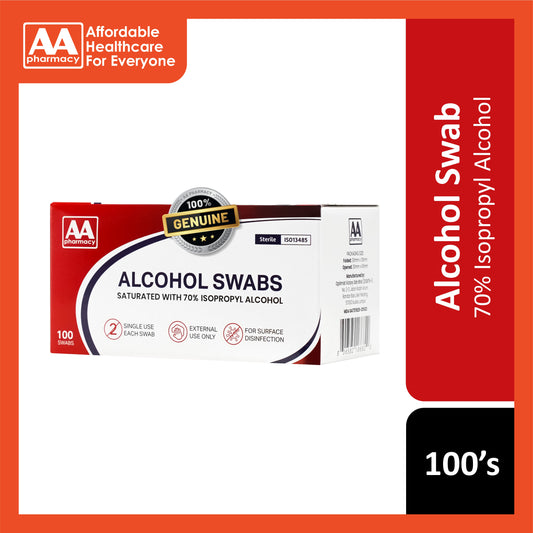 AA Sterile Alcohol Swabs 100's (70% Isopropyl Alcohol)