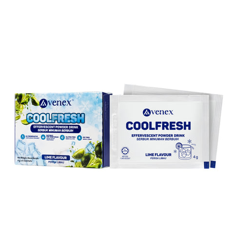 Avenex CoolFresh Effervescent Powder Drink (Lime Flavour) 4g x 6's