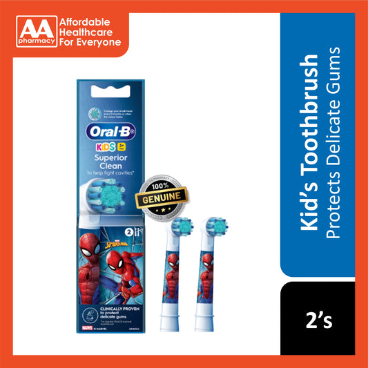 Oral-B Vitality Kids (Marvel Spiderman) Replacement Brush Head 2's (For Children 3+ Years)