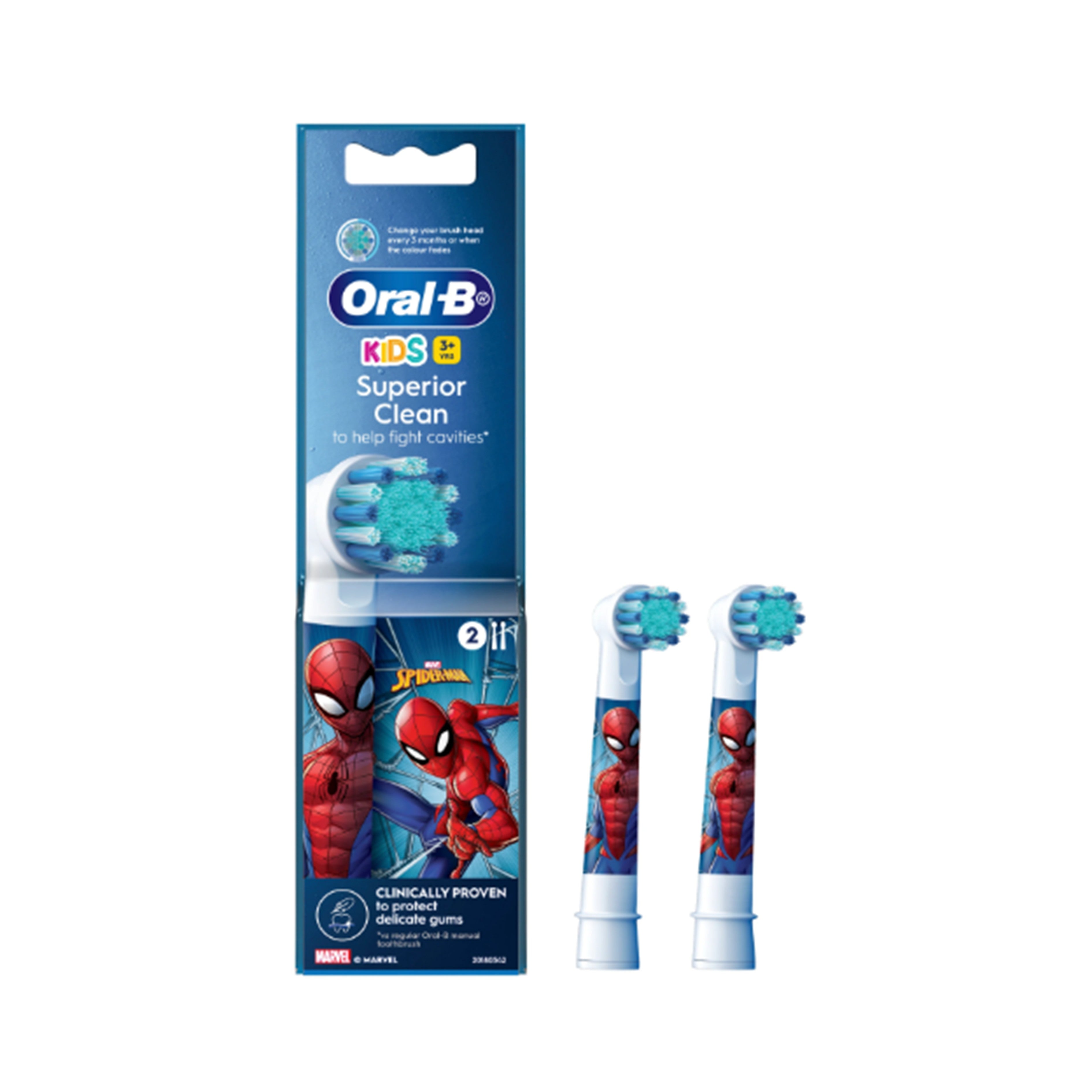Oral-B Vitality Kids (Marvel Spiderman) Replacement Brush Head 2's (For Children 3+ Years)